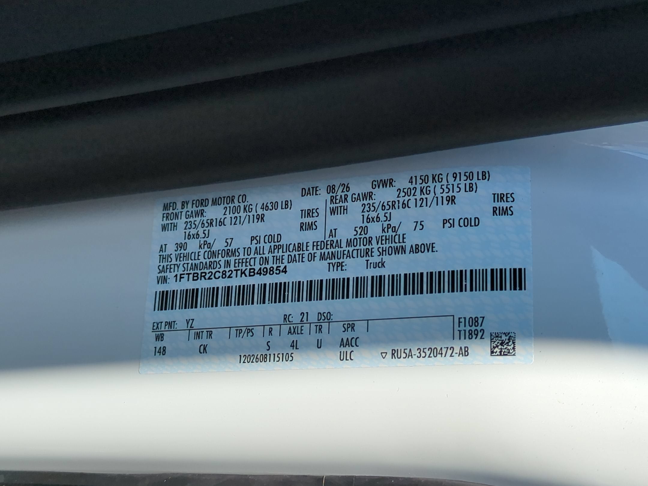 2026 Ford Transit Cargo Van Base