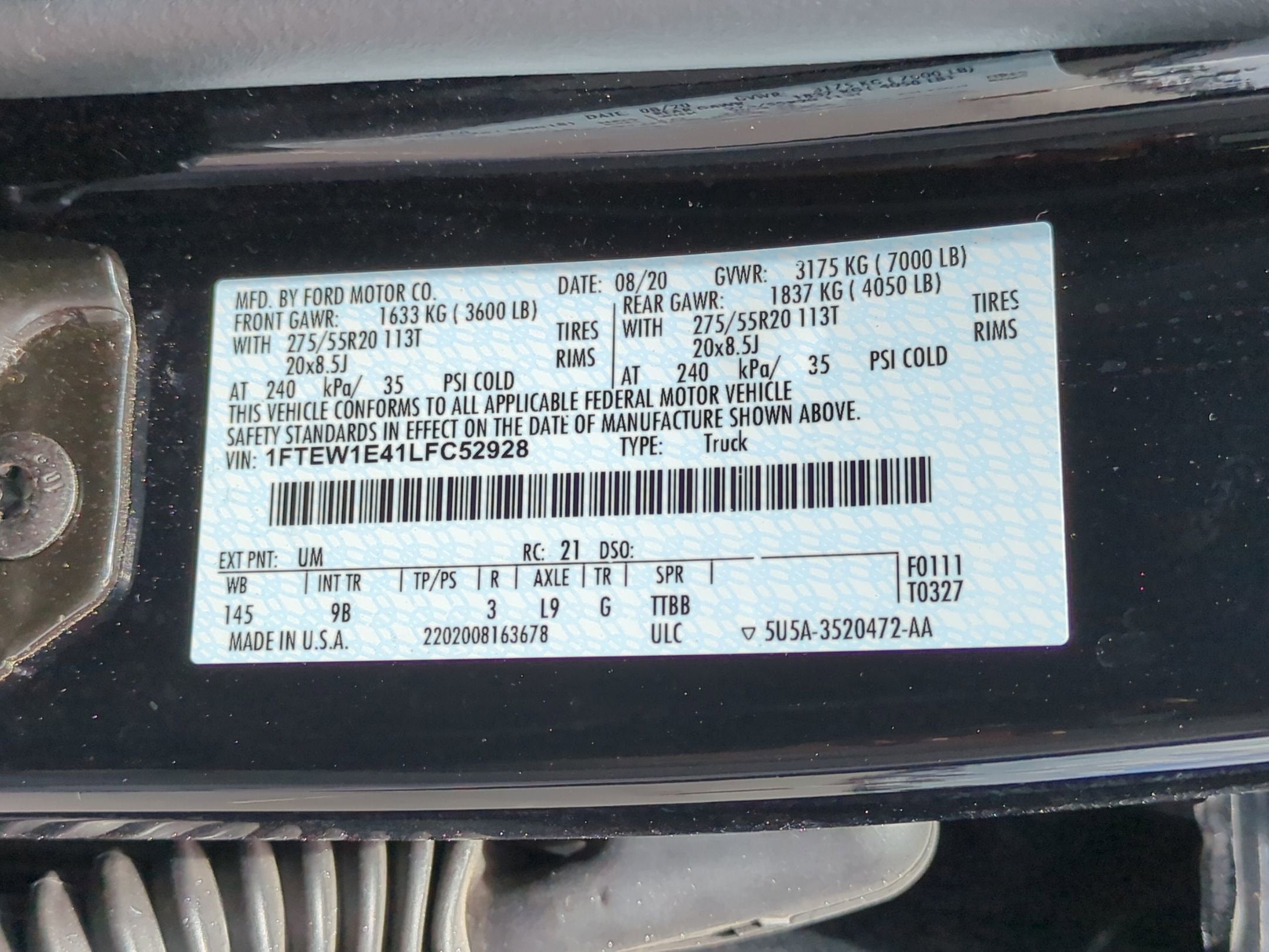 2020 Ford F-150 Platinum