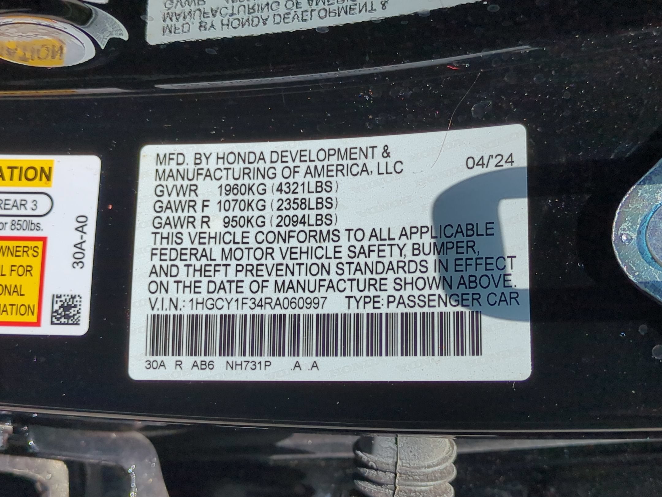 2024 Honda Accord Sedan EX