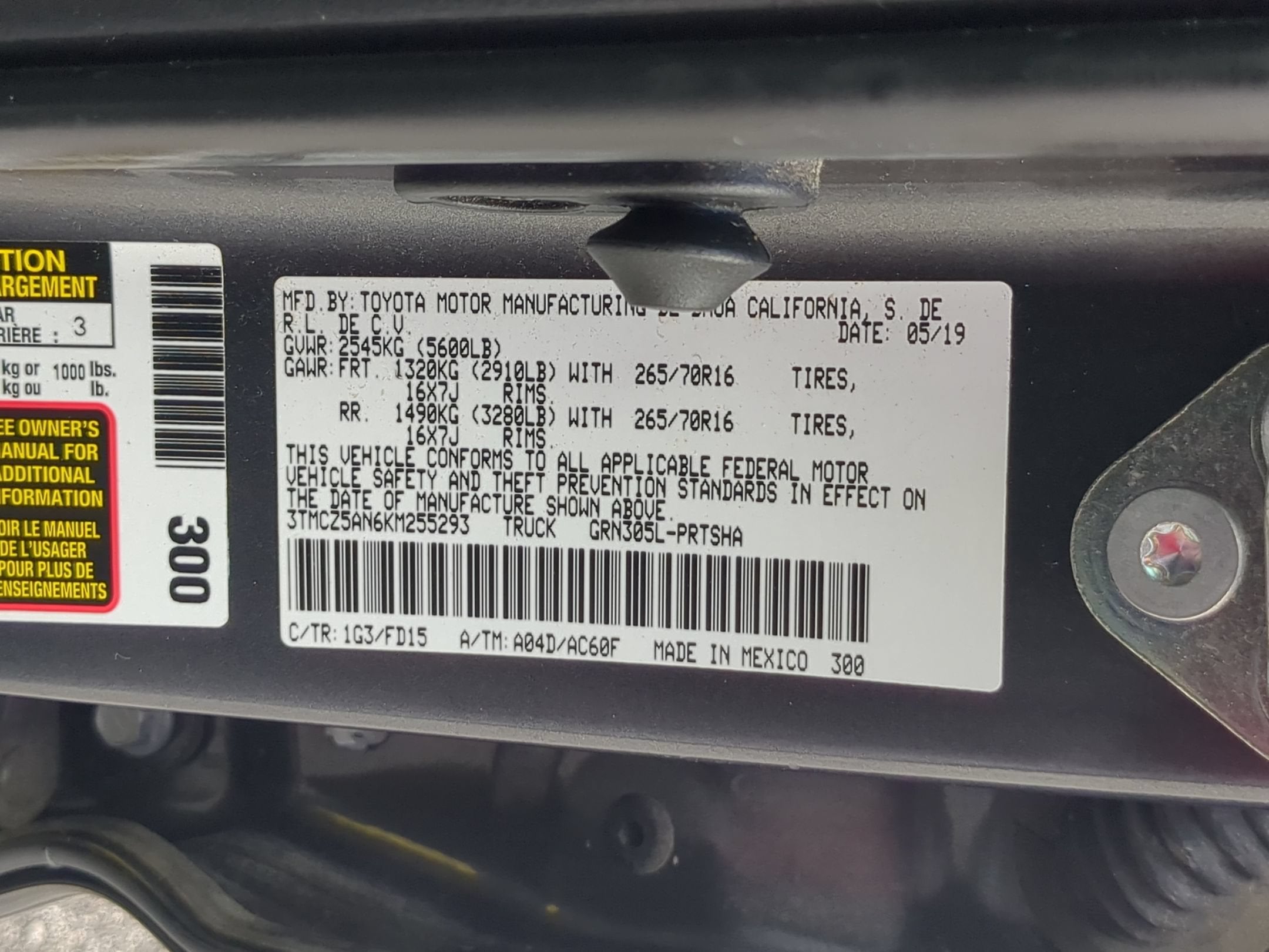 2019 Toyota Tacoma 4WD TRD Off Road