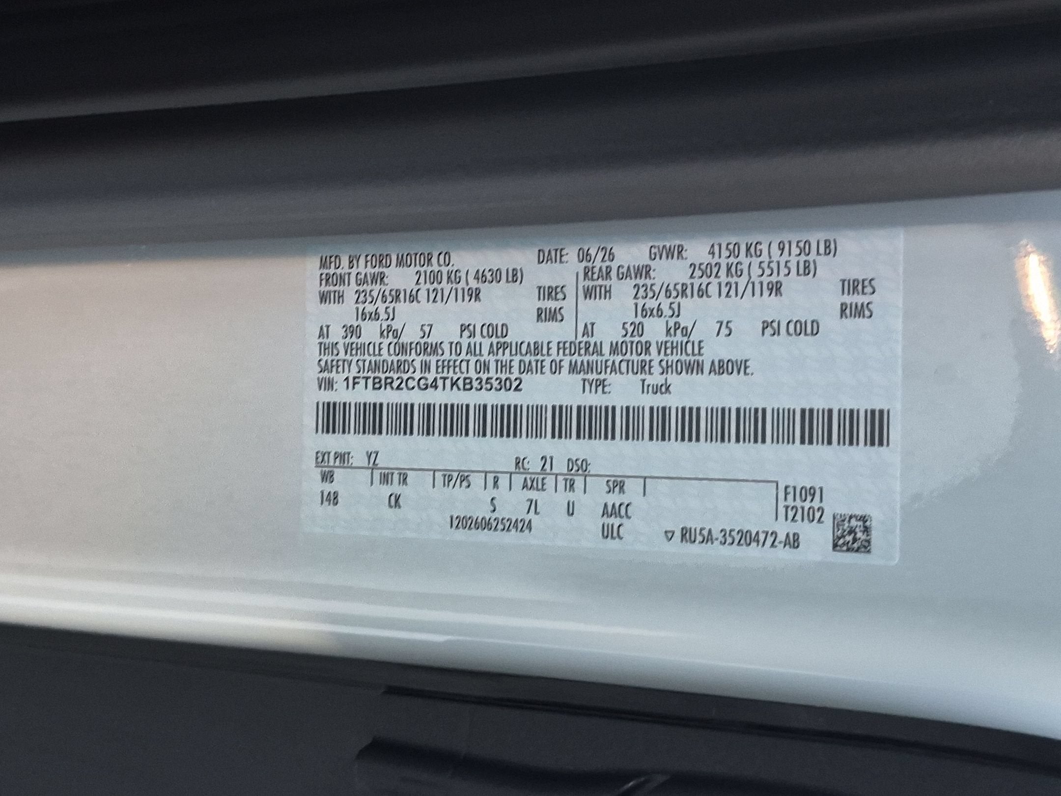 2026 Ford Transit Cargo Van Base