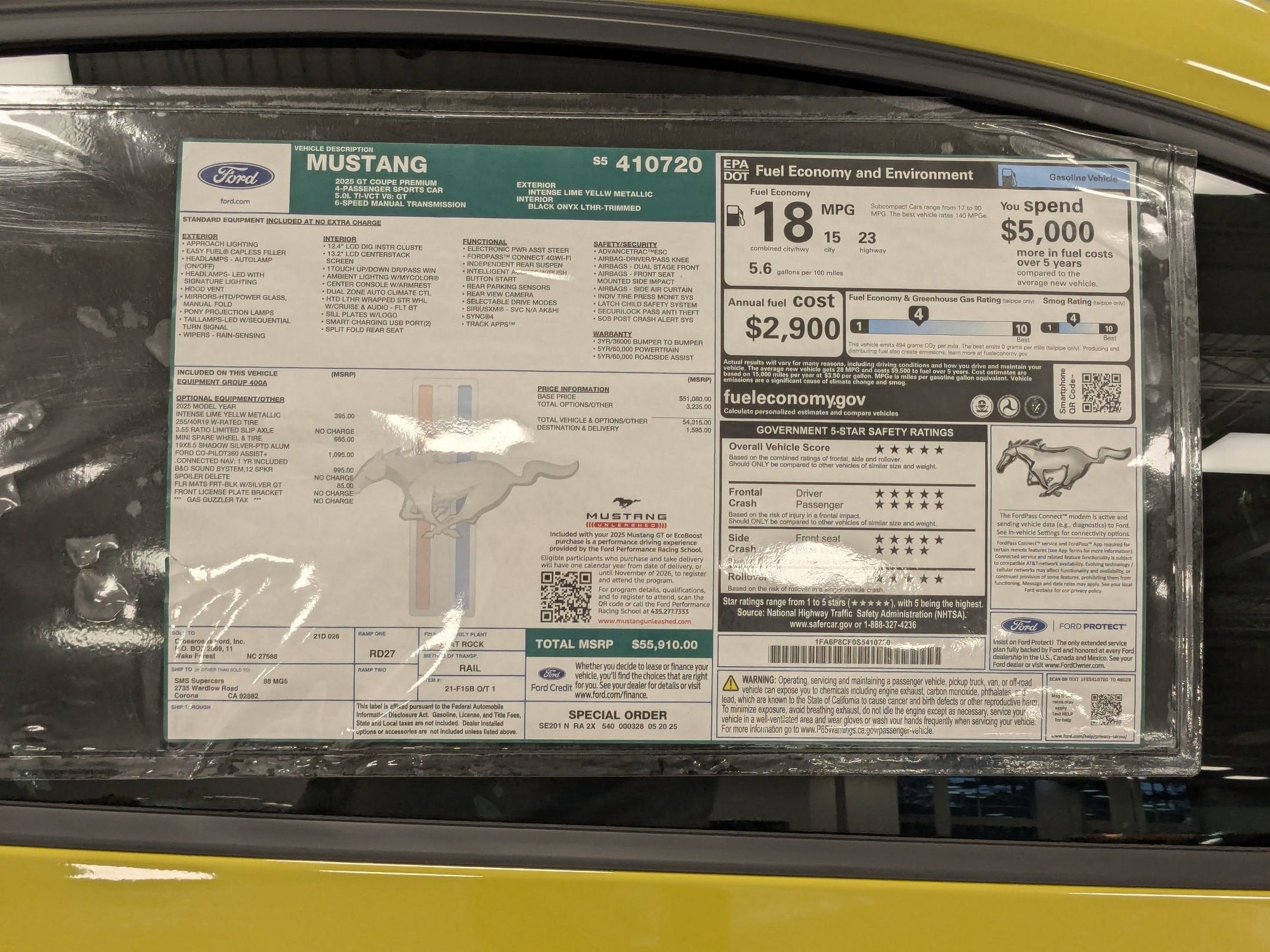 2025 Ford Mustang Saleen Yellow Label Supercharged
