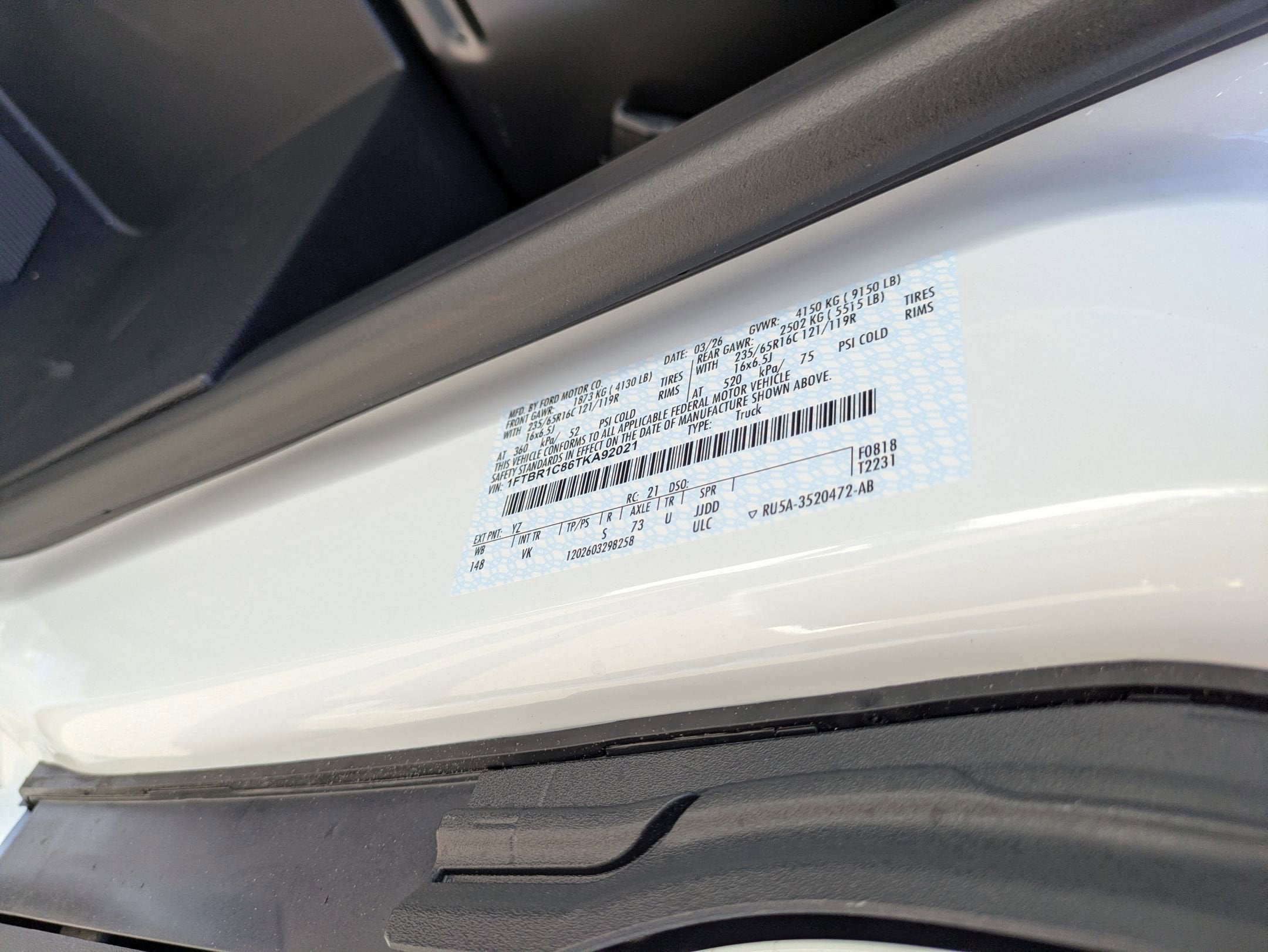 2026 Ford Transit Cargo Van Base