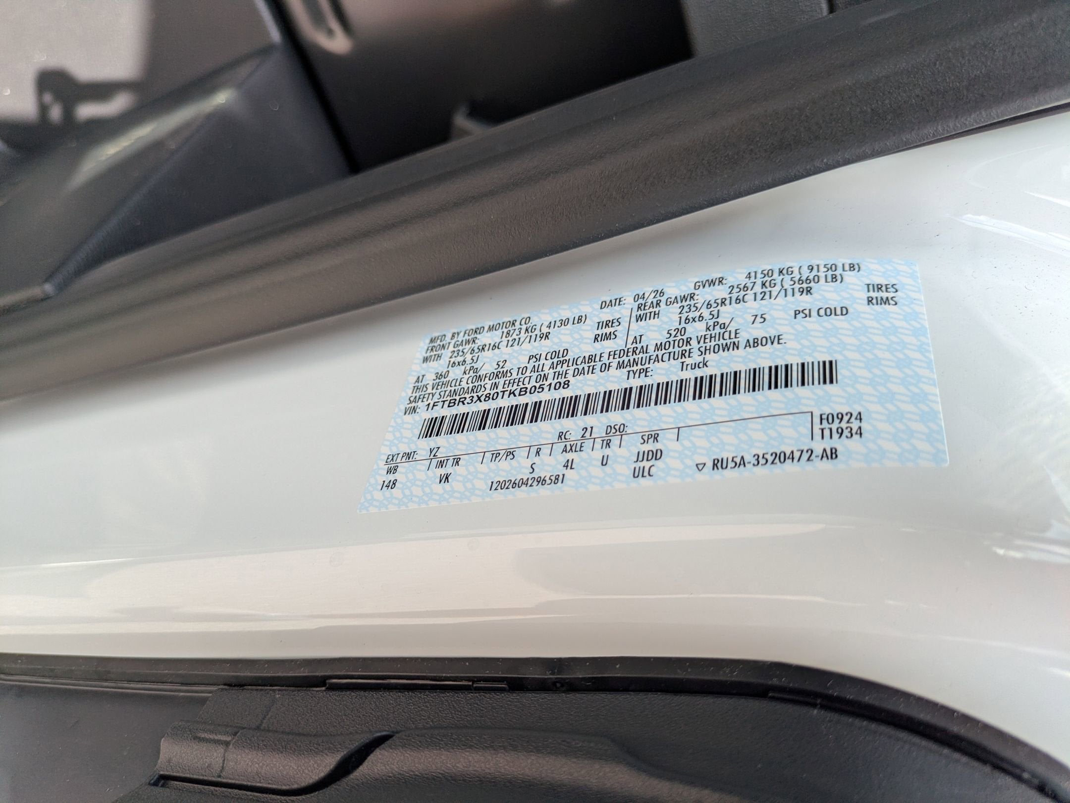 2026 Ford Transit Cargo Van Base