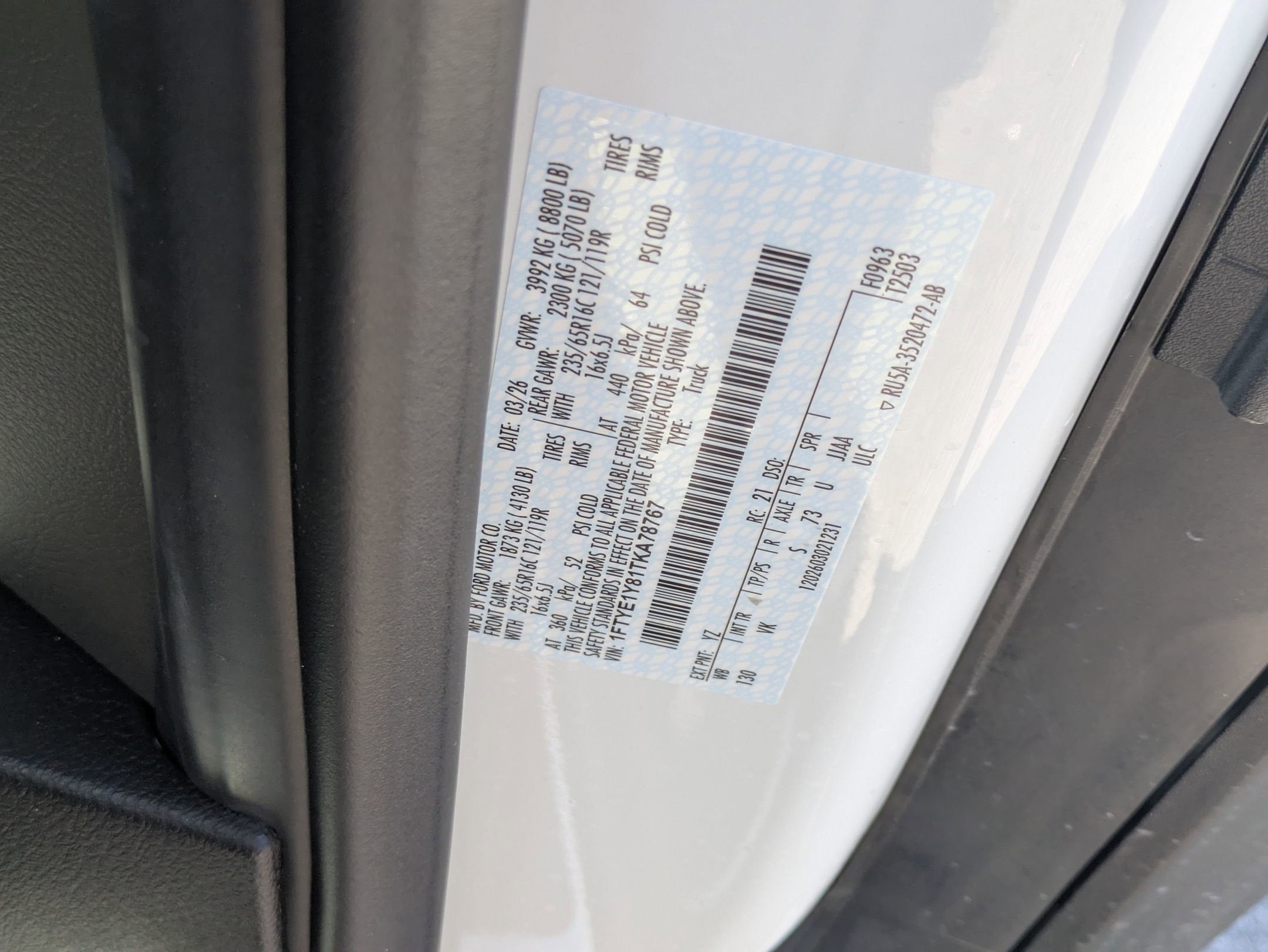 2026 Ford Transit Cargo Van Base