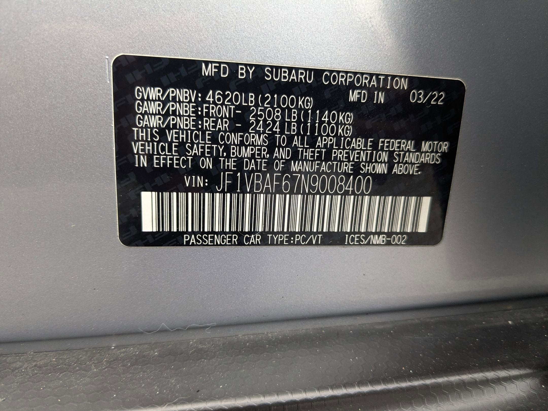 2022 Subaru WRX Premium